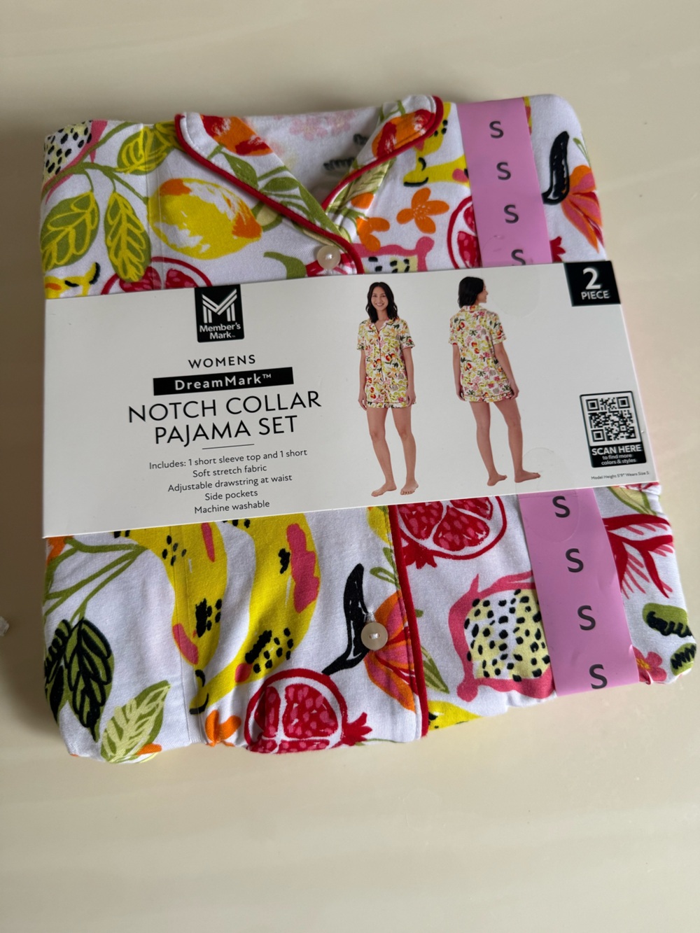 New Members Mark PJ set with fruit and floral print (SMALL)